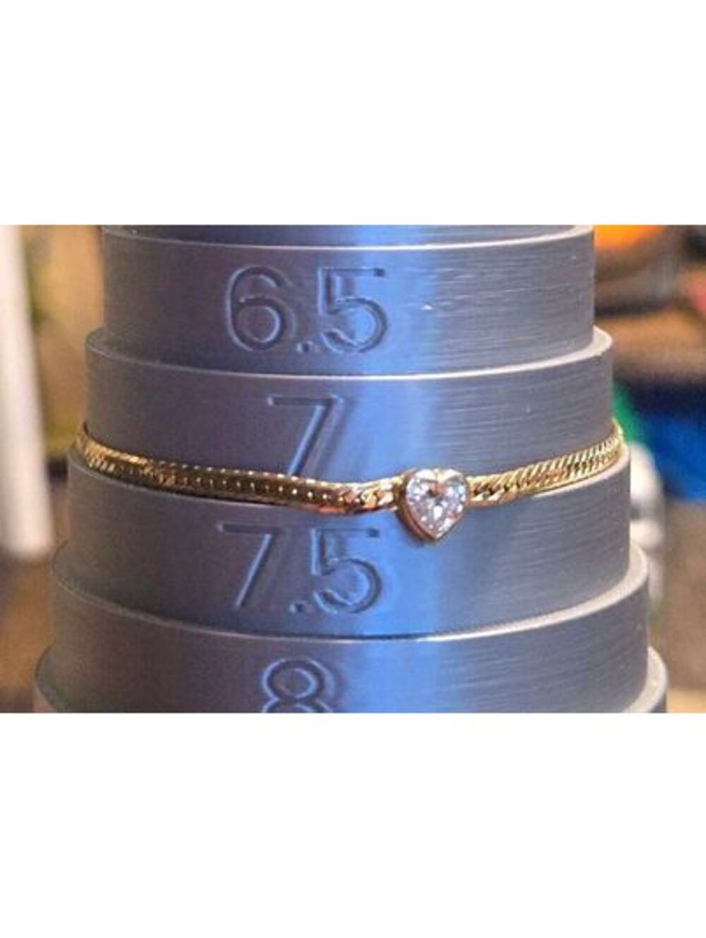 Gold-Tone Chain Bracelet with Crystal Heart Charm